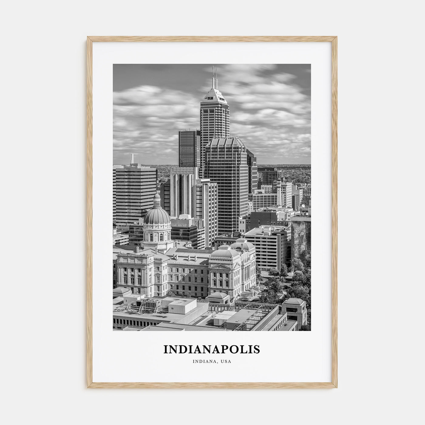 Indianapolis Portrait B&W No 1 Poster
