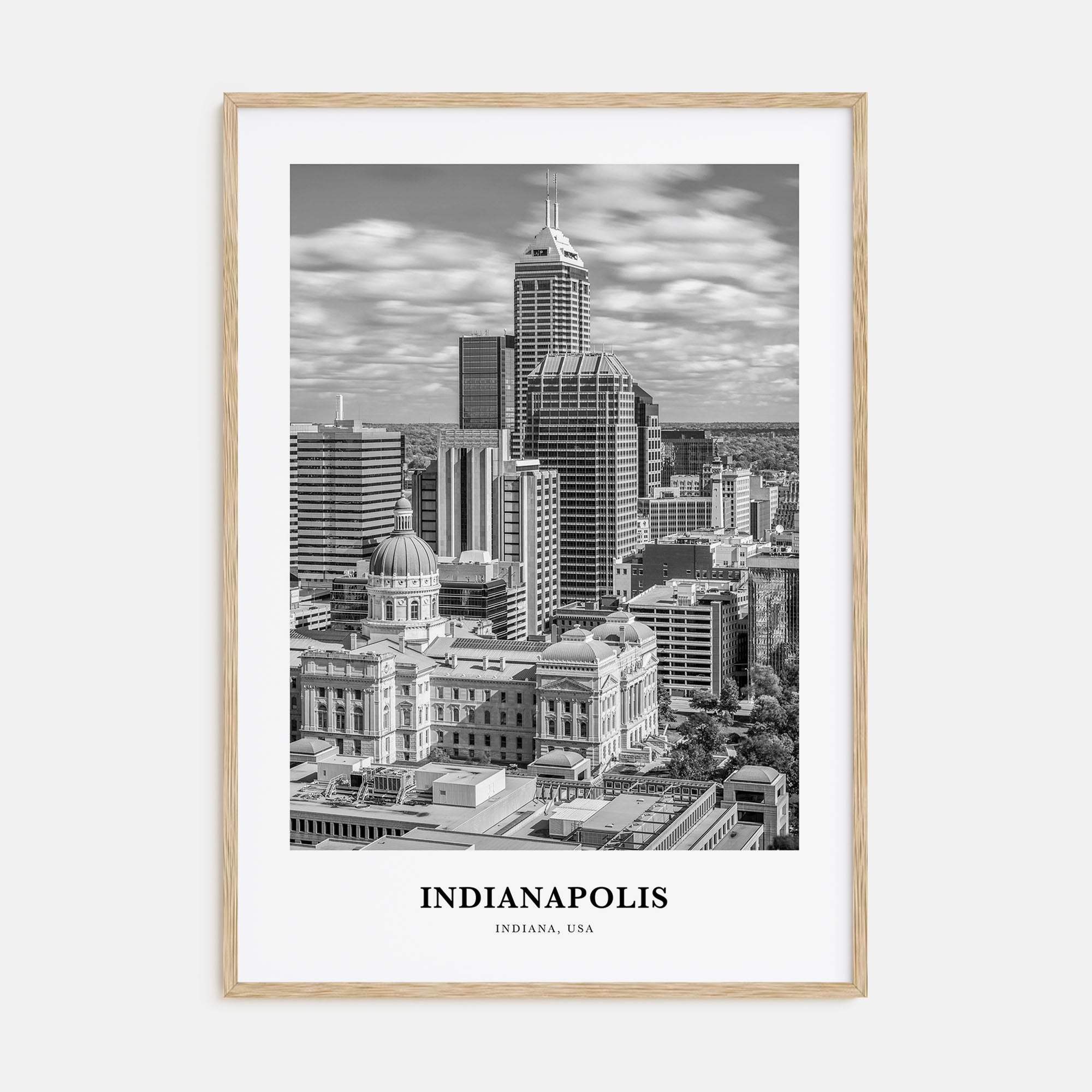Indianapolis Portrait B&W No 1 Poster