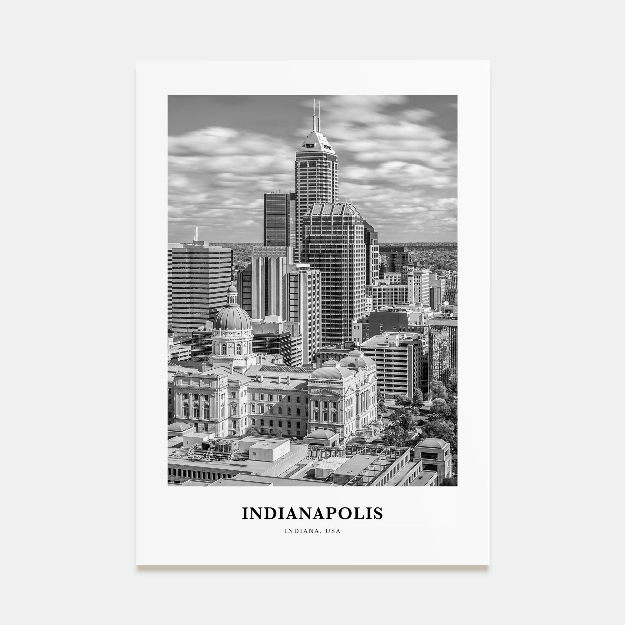 Indianapolis Portrait B&W No 1 Poster
