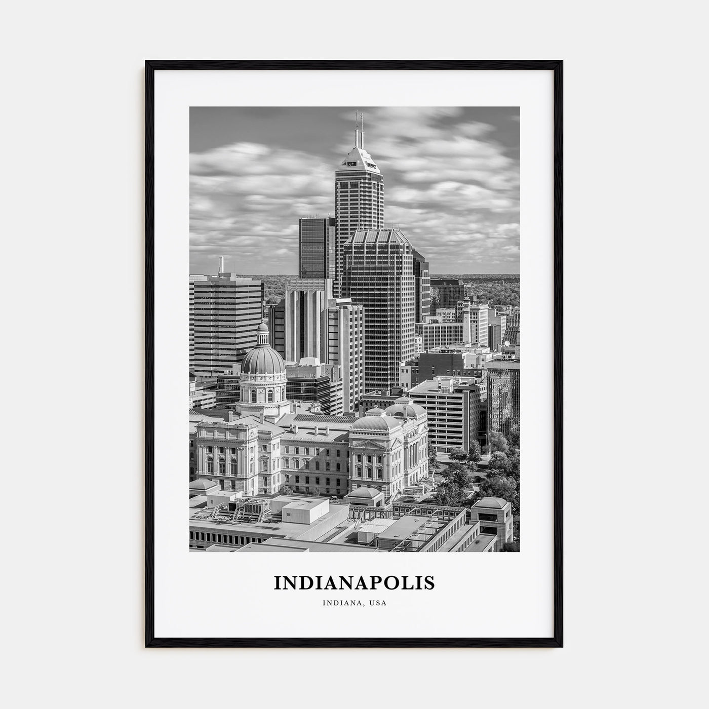 Indianapolis Portrait B&W No 1 Poster