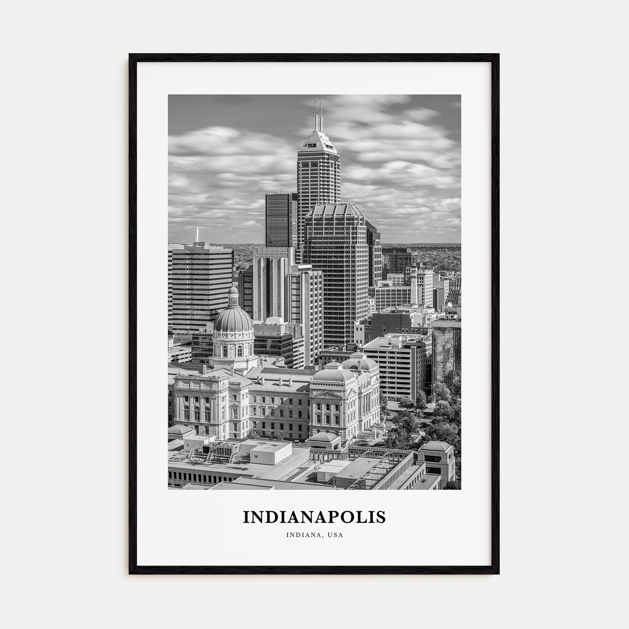Indianapolis Portrait B&W No 1 Poster