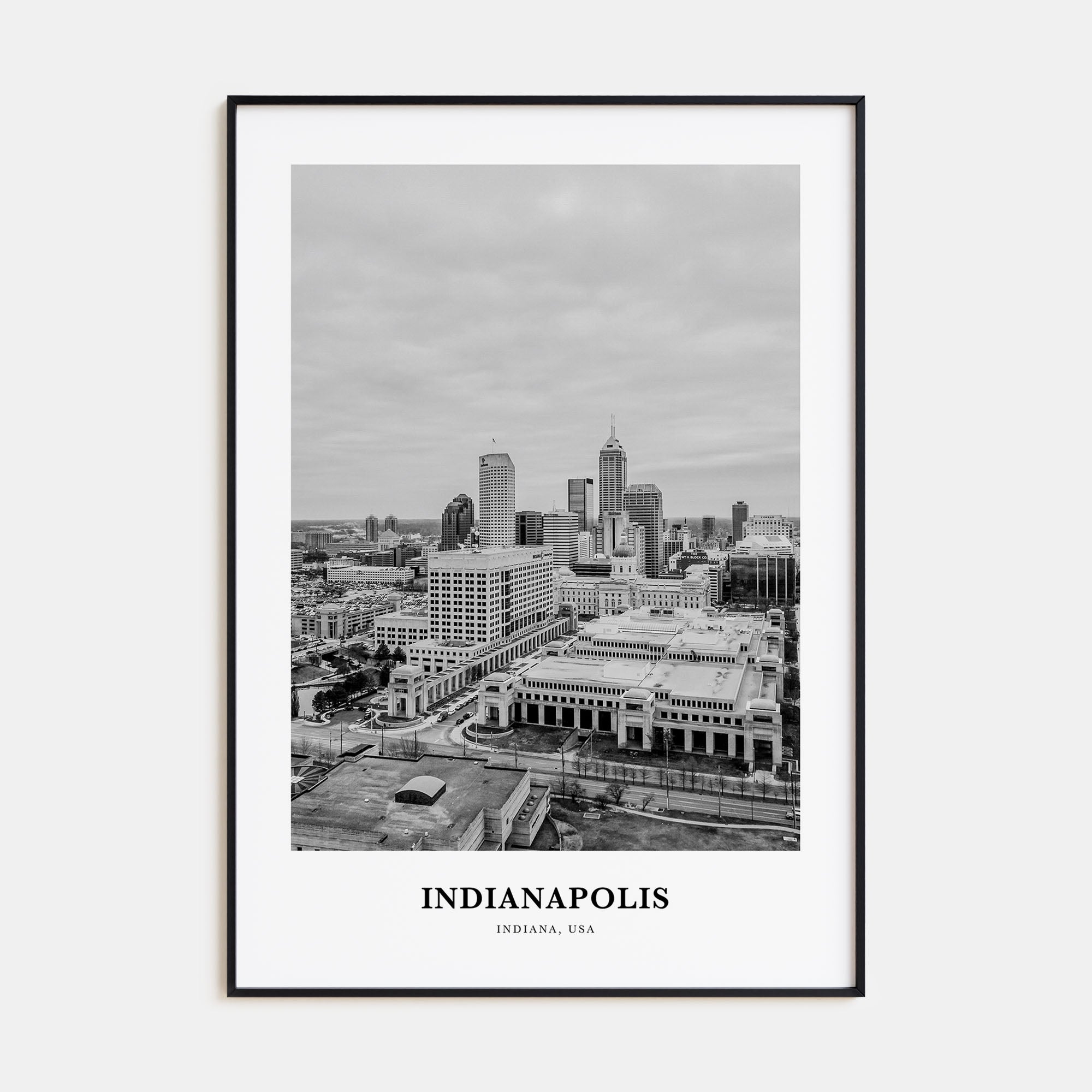 Indianapolis Portrait B&W No 2 Poster