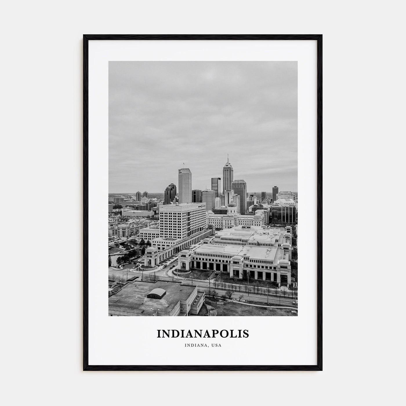 Indianapolis Portrait B&W No 2 Poster