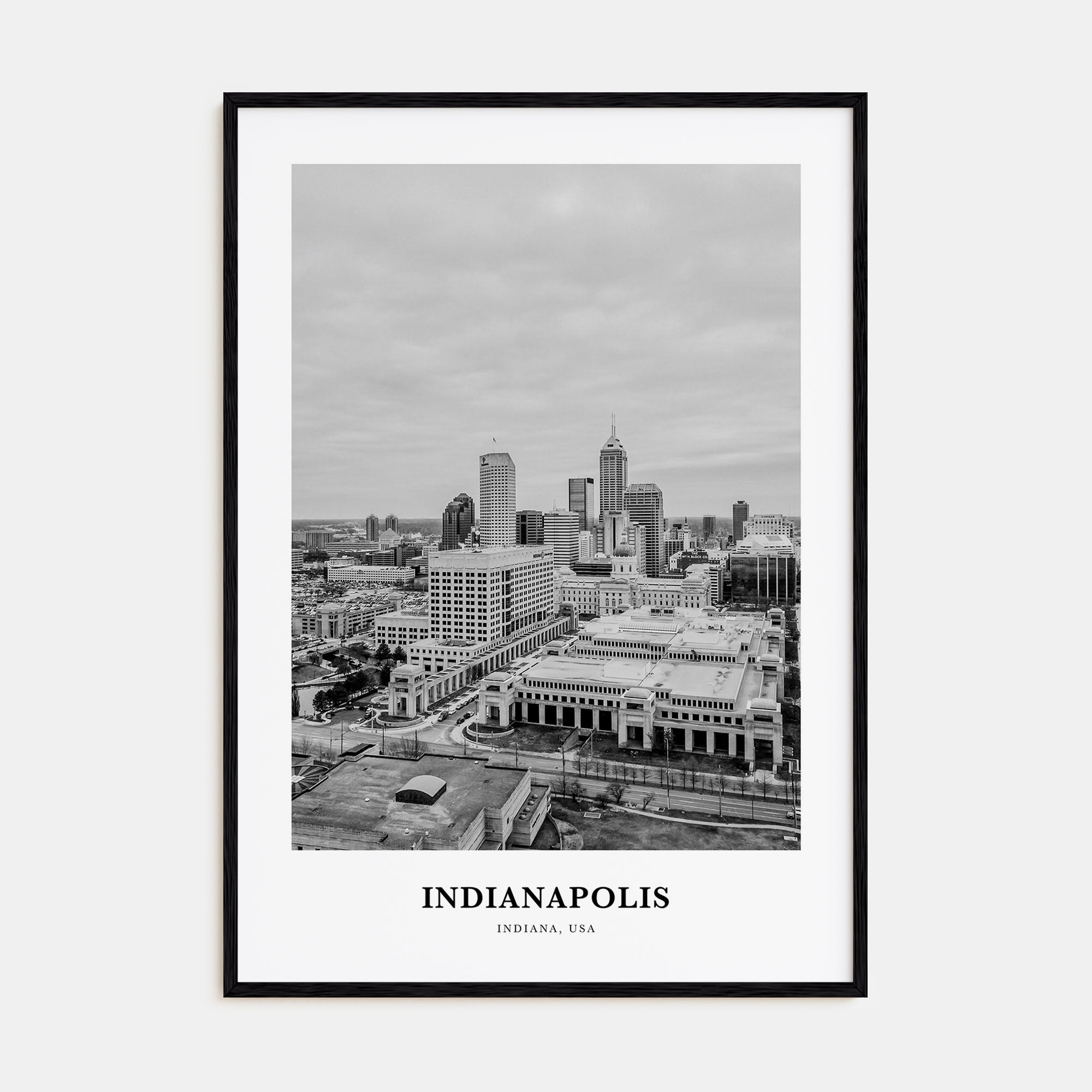 Indianapolis Portrait B&W No 2 Poster