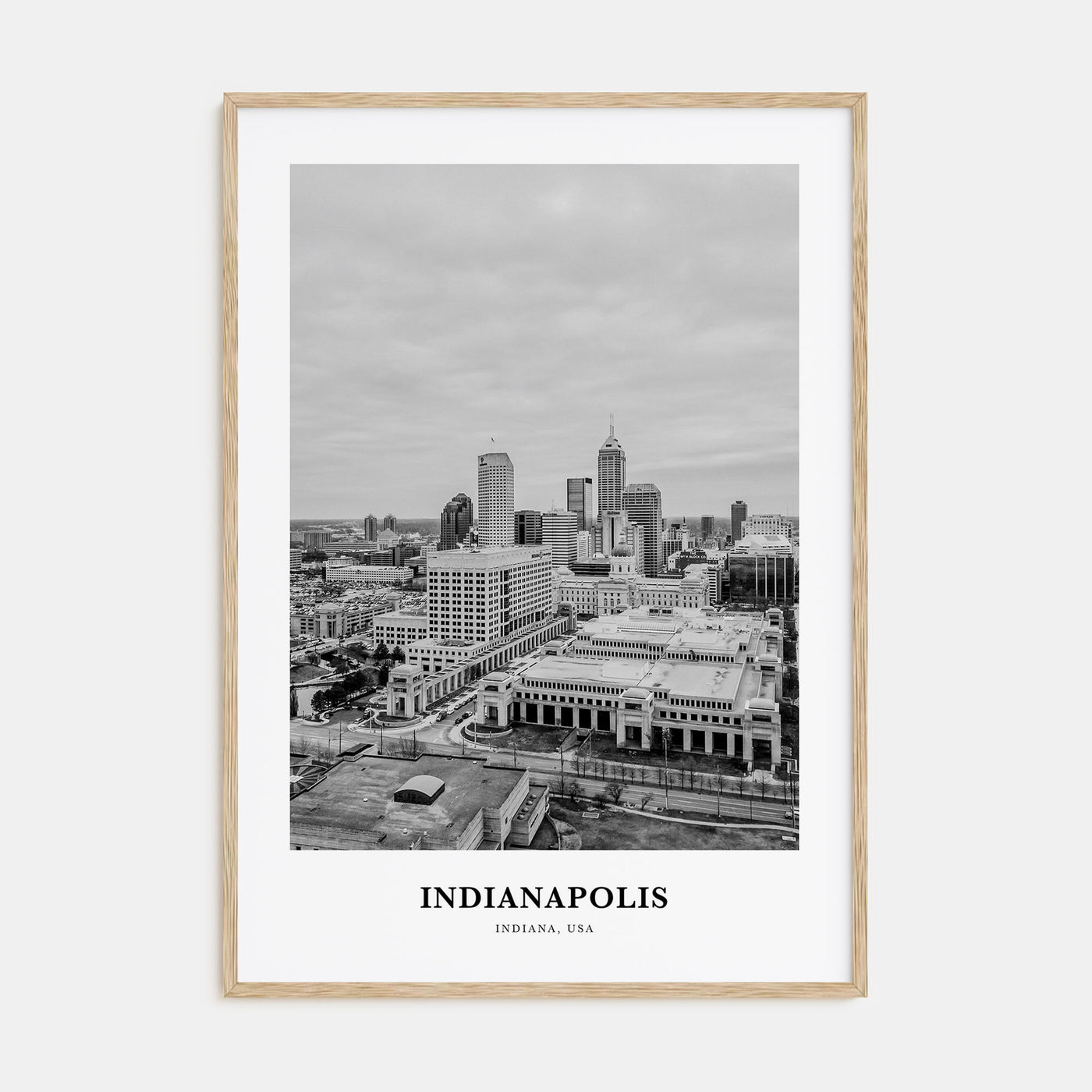 Indianapolis Portrait B&W No 2 Poster