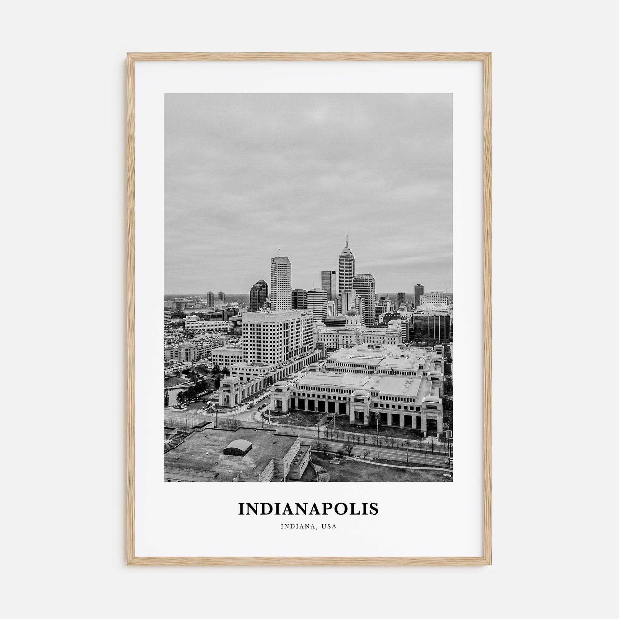 Indianapolis Portrait B&W No 2 Poster