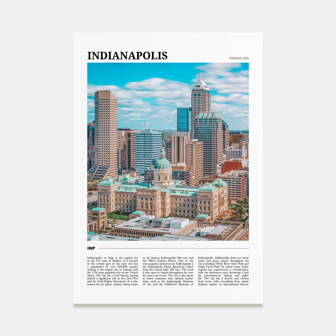 Indianapolis Travel Color No 1 Poster