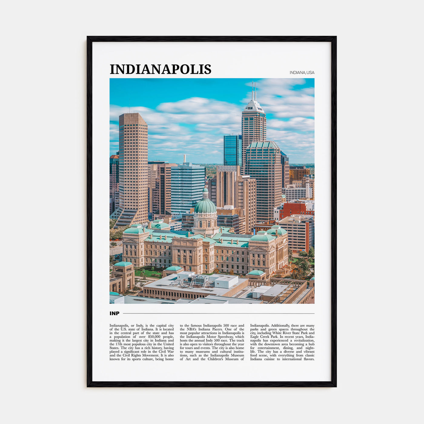 Indianapolis Travel Color No 1 Poster