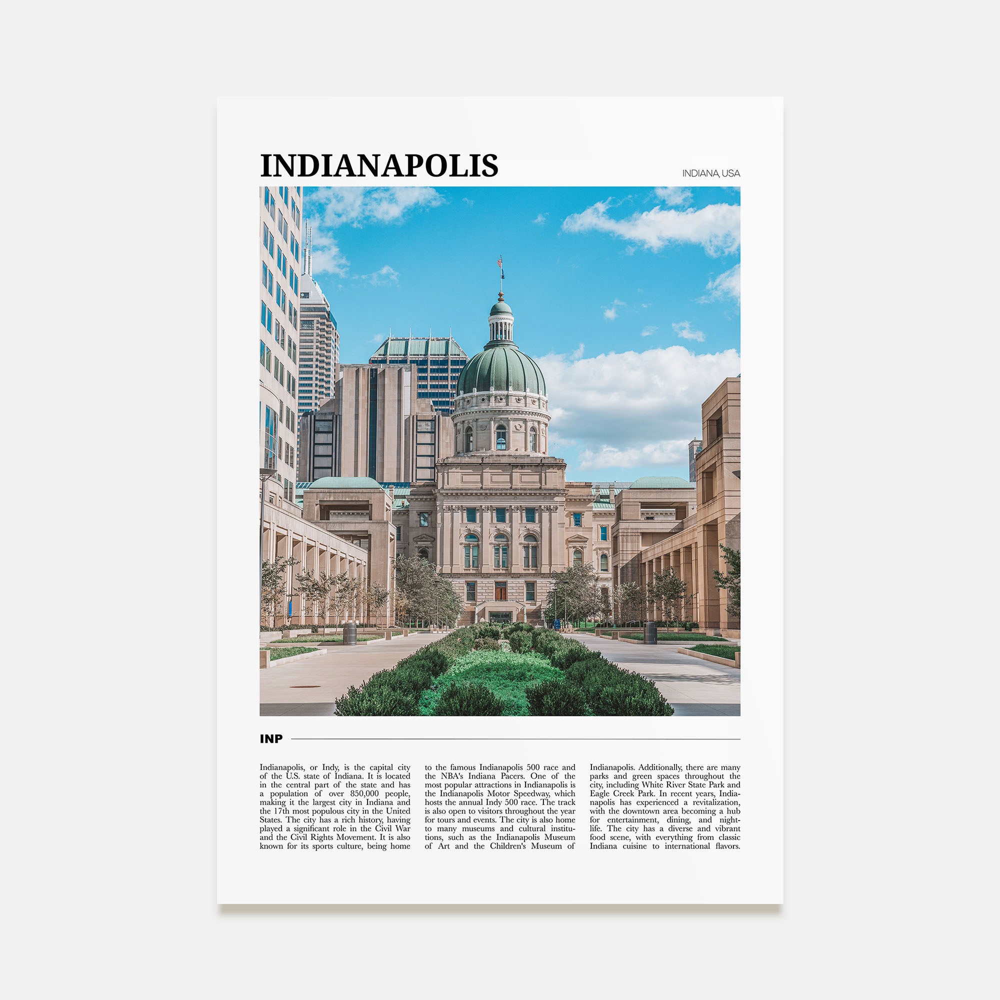 Indianapolis Travel Color No 2 Poster