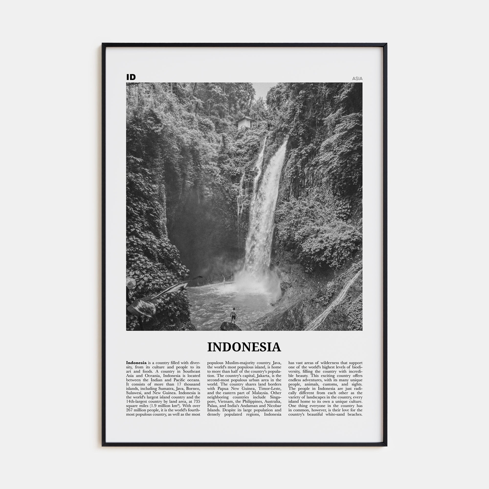 Indonesia Travel B&W No 3 Poster