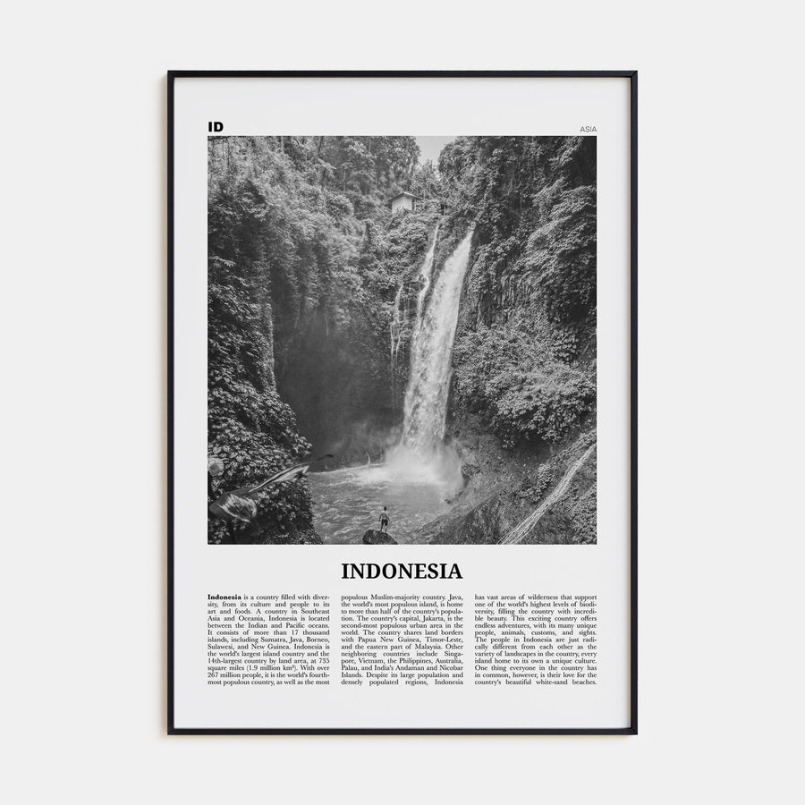 Indonesia Travel B&W No 3 Poster