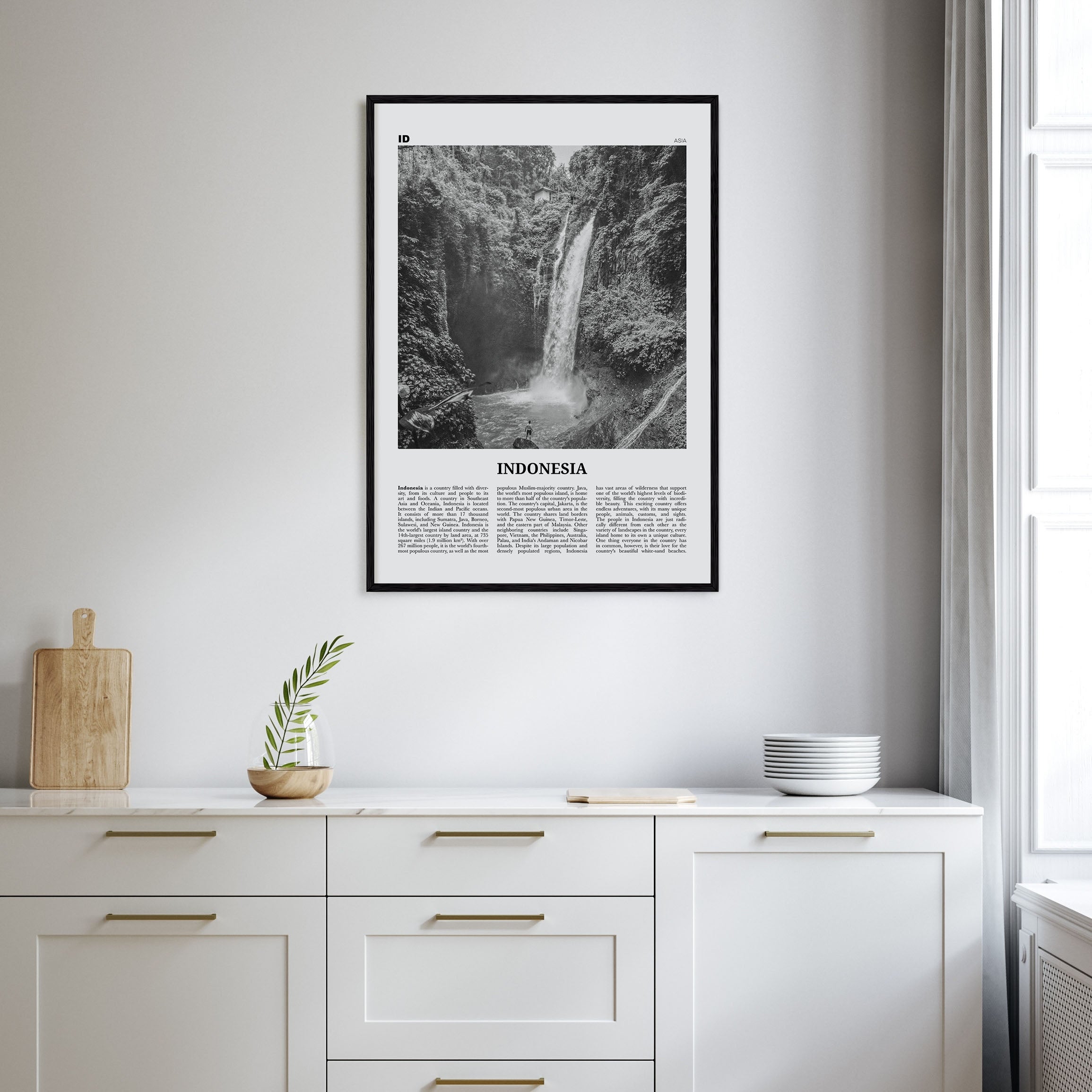 Indonesia Travel B&W No 3 Poster