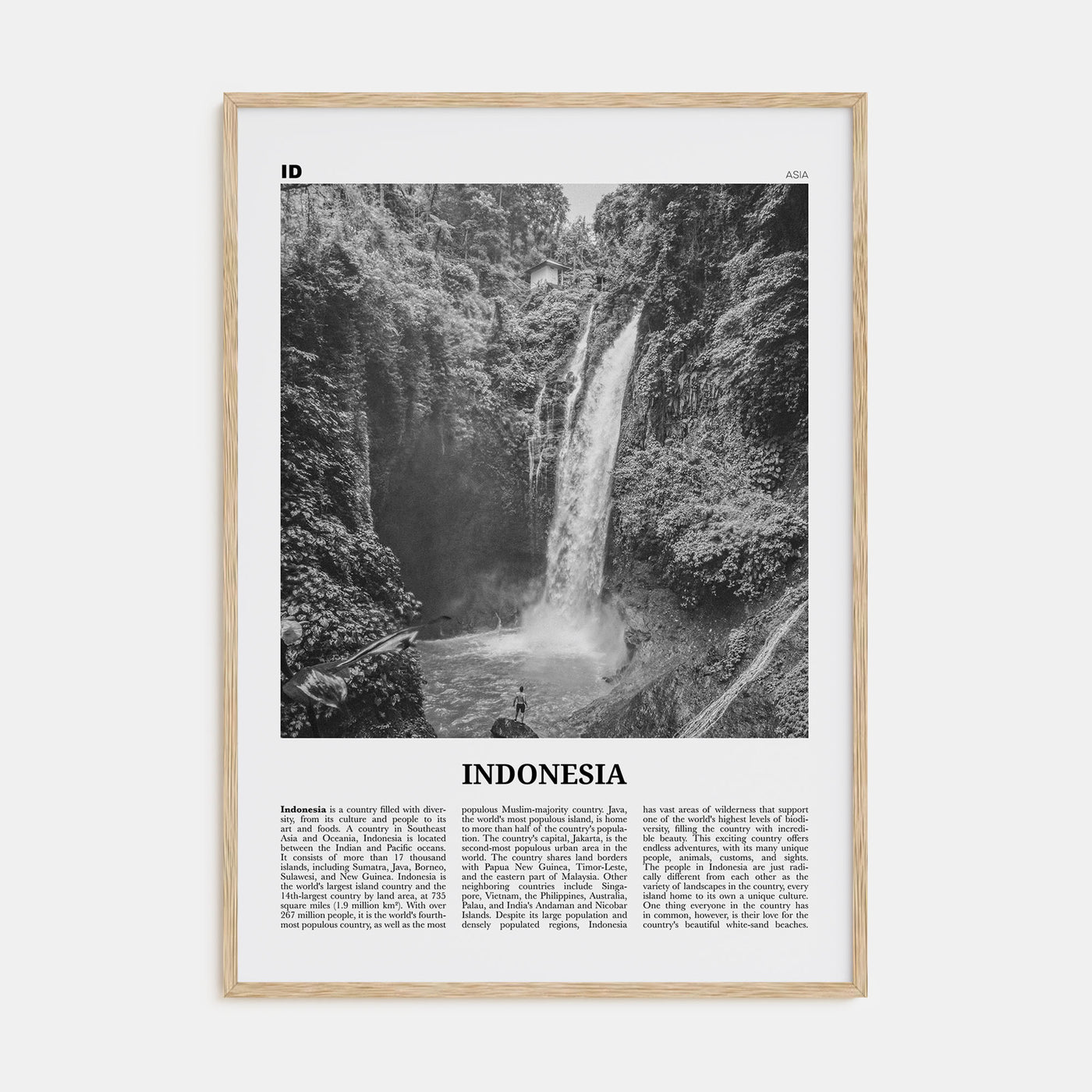 Indonesia Travel B&W No 3 Poster
