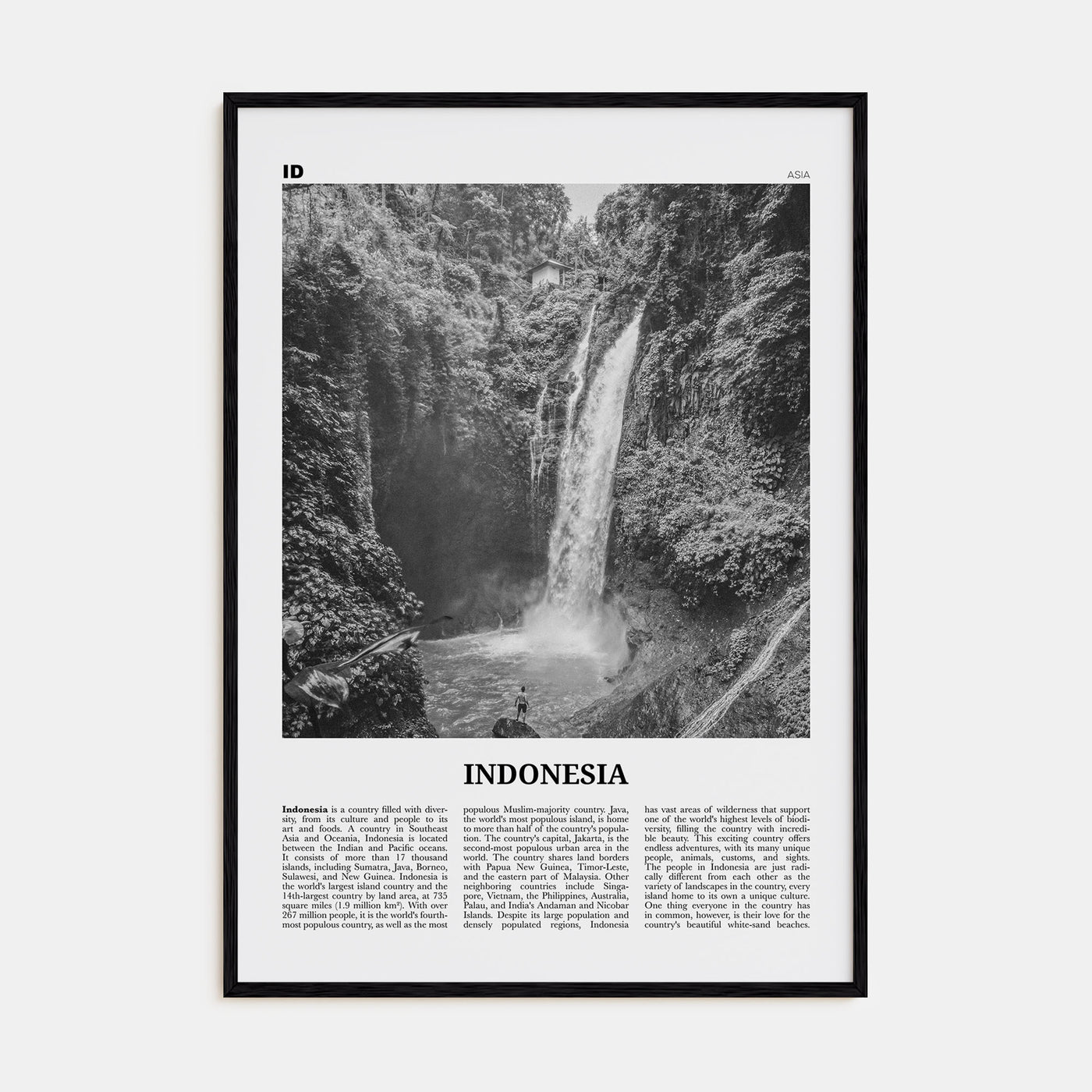Indonesia Travel B&W No 3 Poster