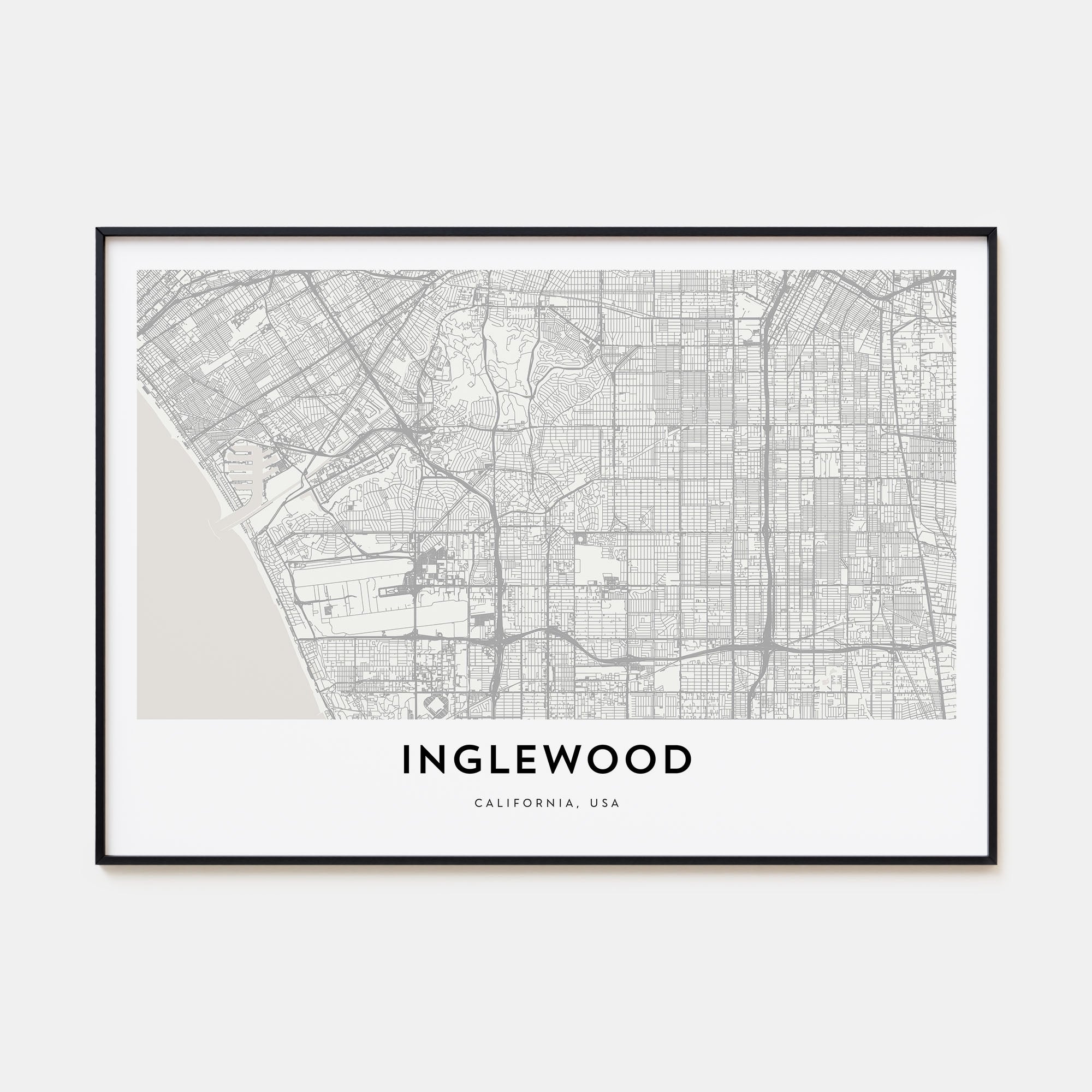 Inglewood Map Landscape Poster