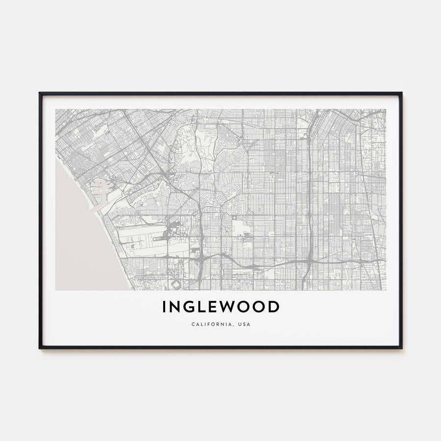 Inglewood Map Landscape Poster