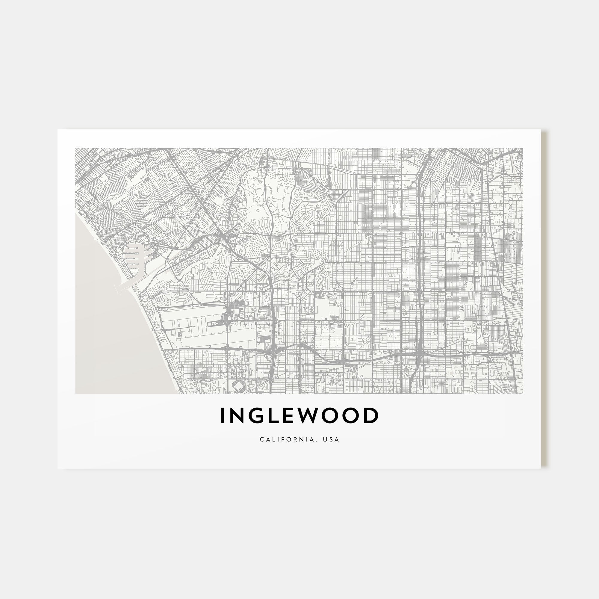 Inglewood Map Landscape Poster