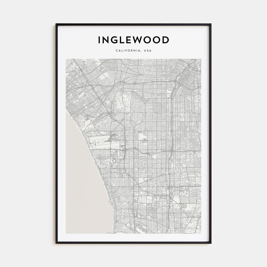 Inglewood Map Portrait Poster