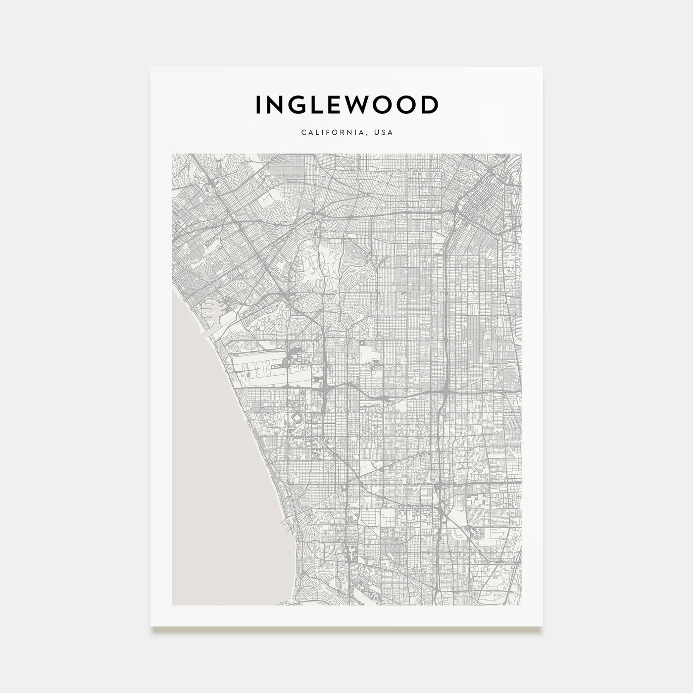 Inglewood Map Portrait Poster