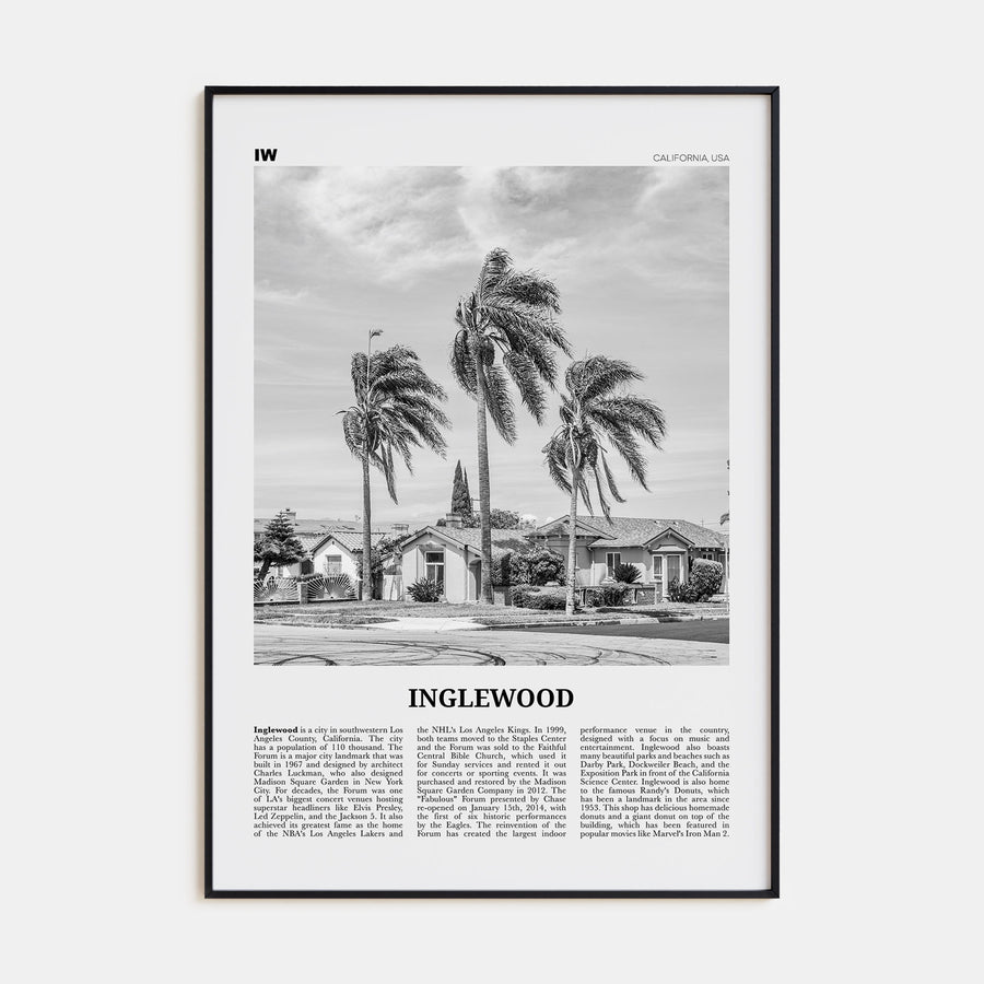 Inglewood Travel B&W Poster