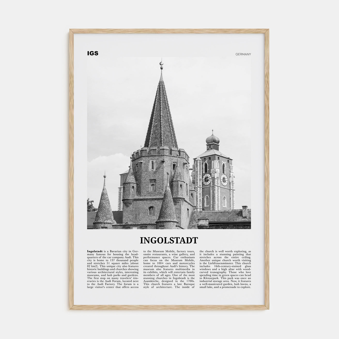 Ingolstadt Travel B&W Poster