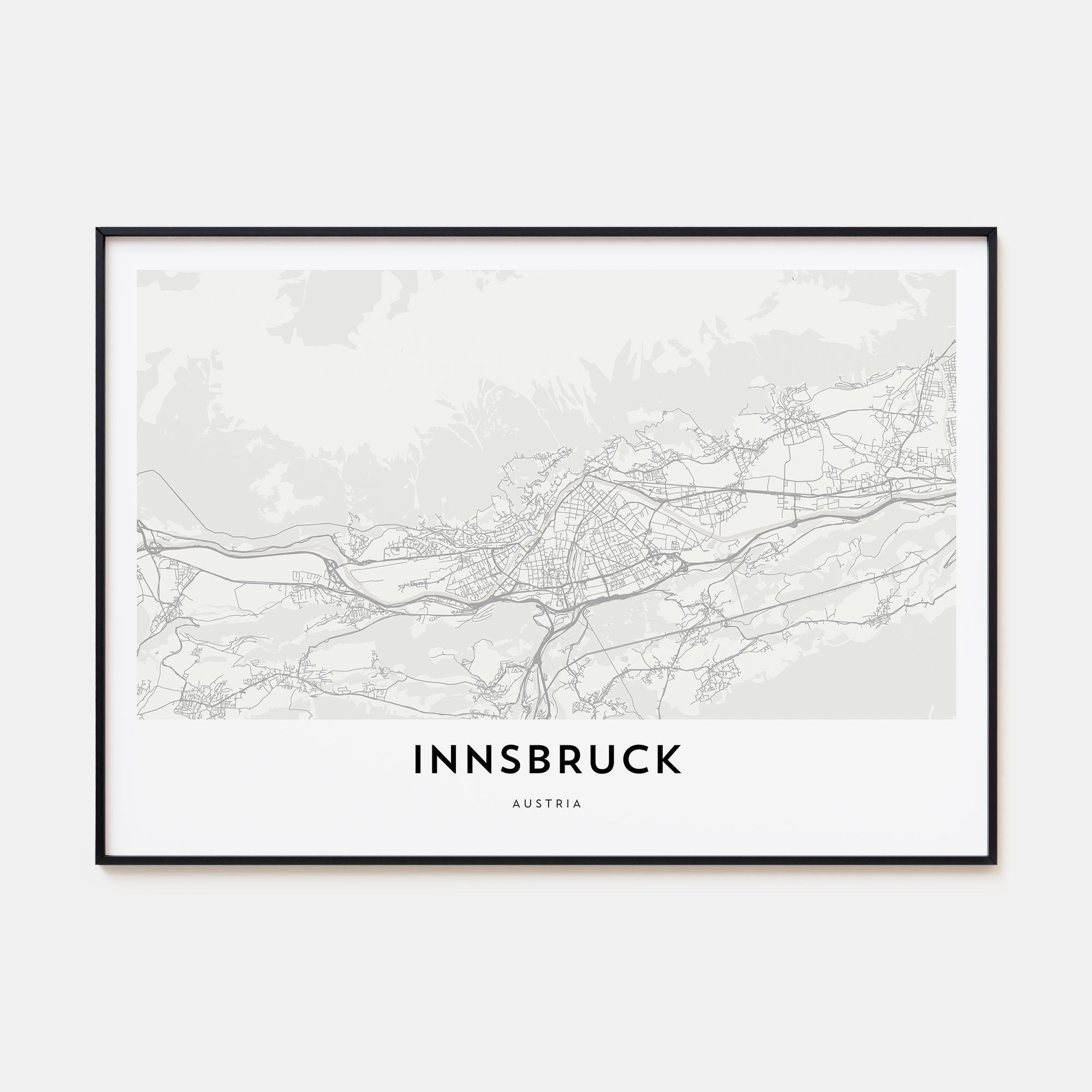 Innsbruck Map Landscape Poster