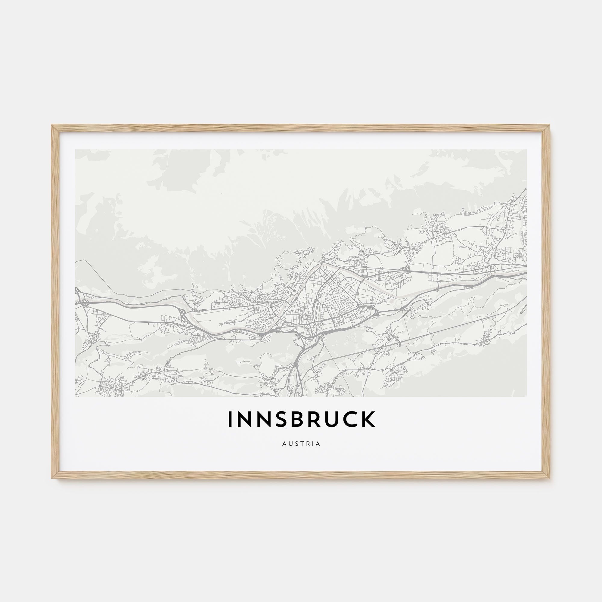 Innsbruck Map Landscape Poster