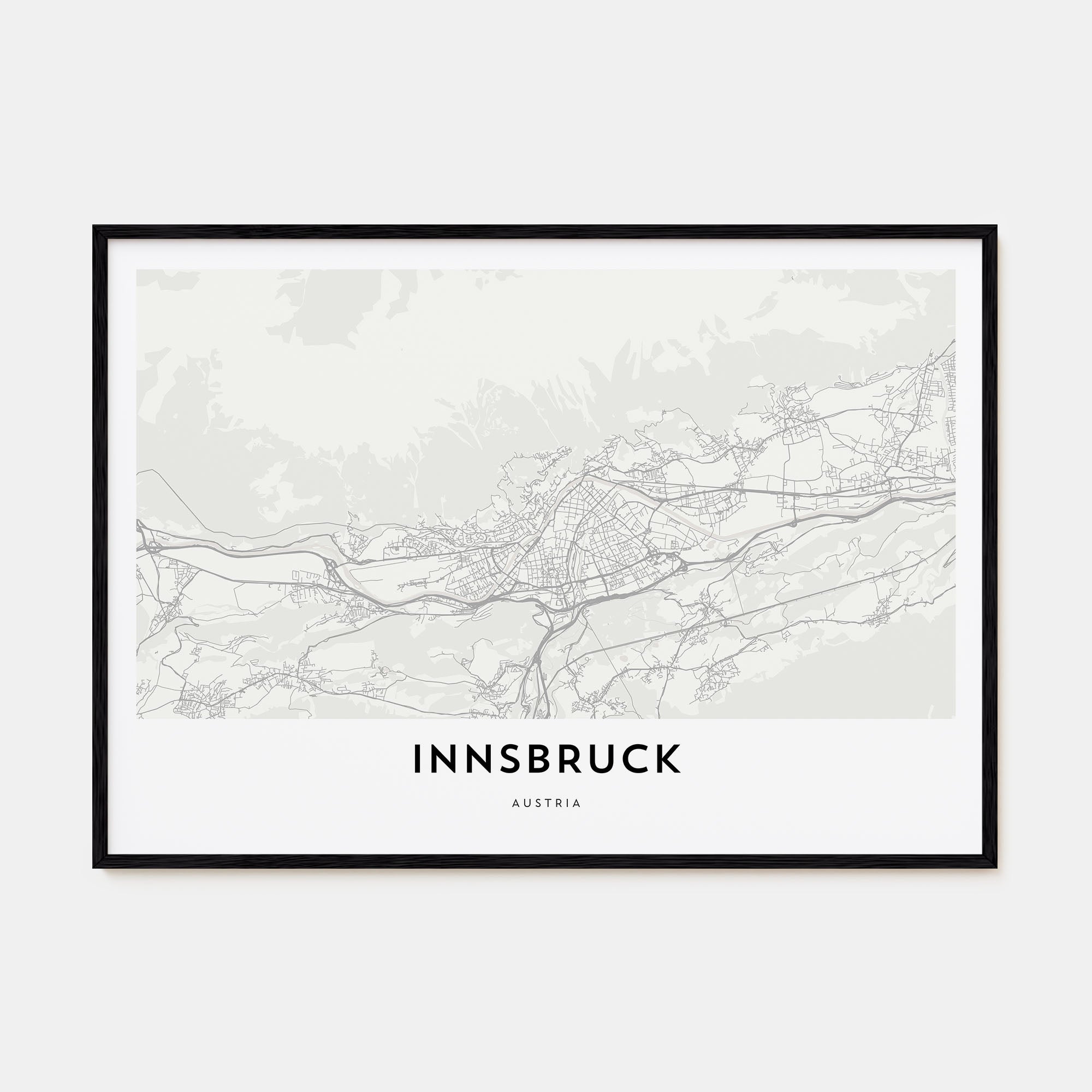 Innsbruck Map Landscape Poster