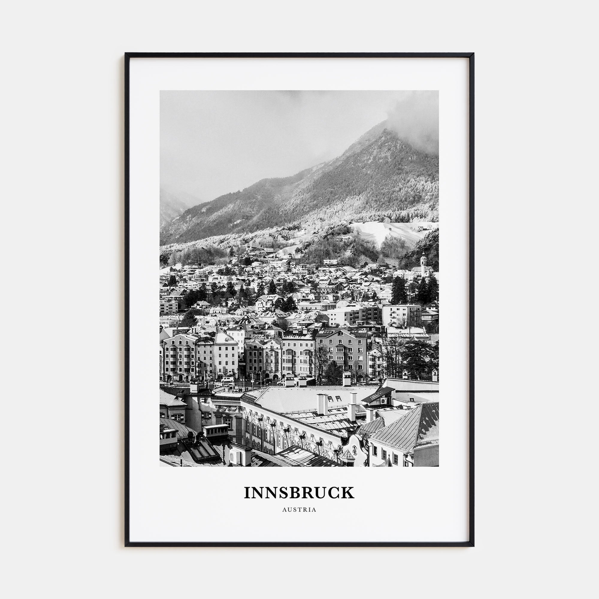 Innsbruck Portrait B&W Poster
