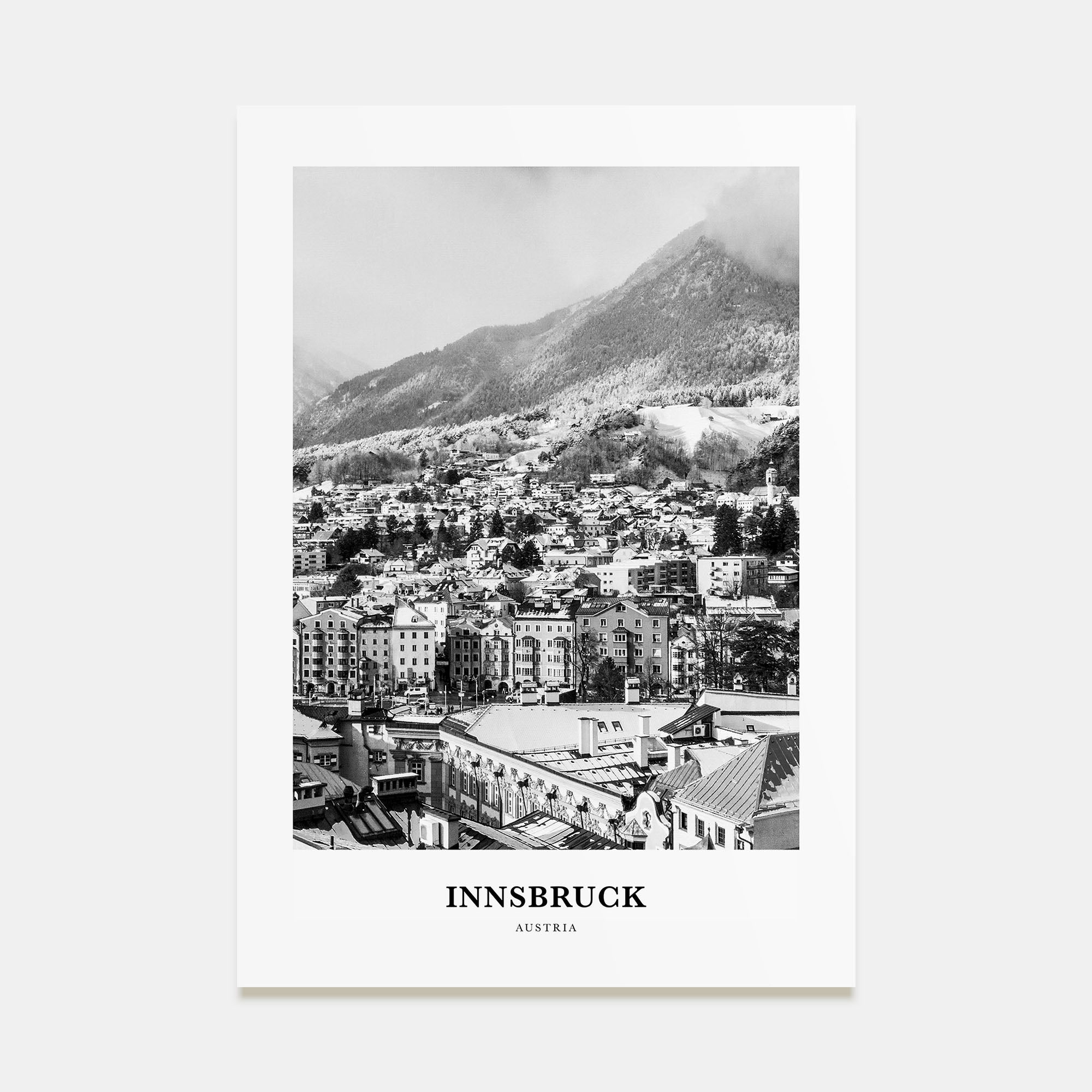 Innsbruck Portrait B&W Poster