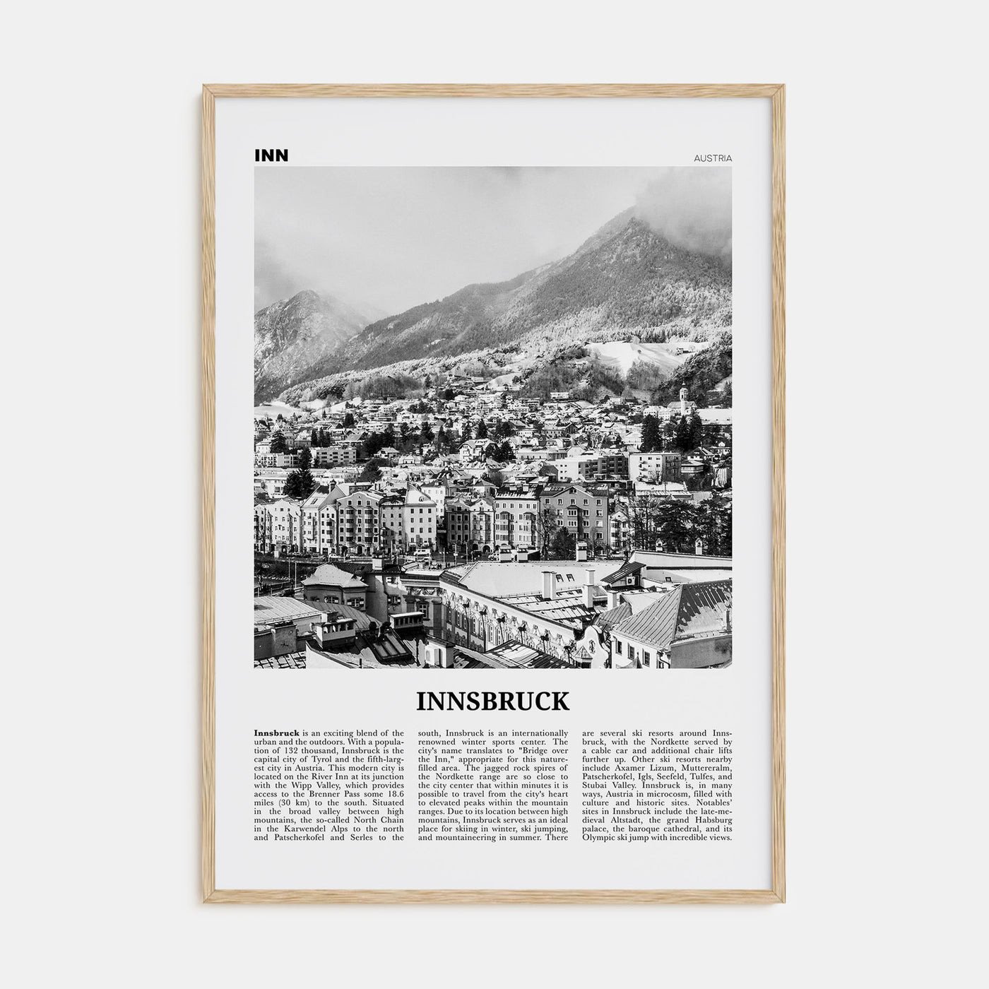 Innsbruck Travel B&W Poster