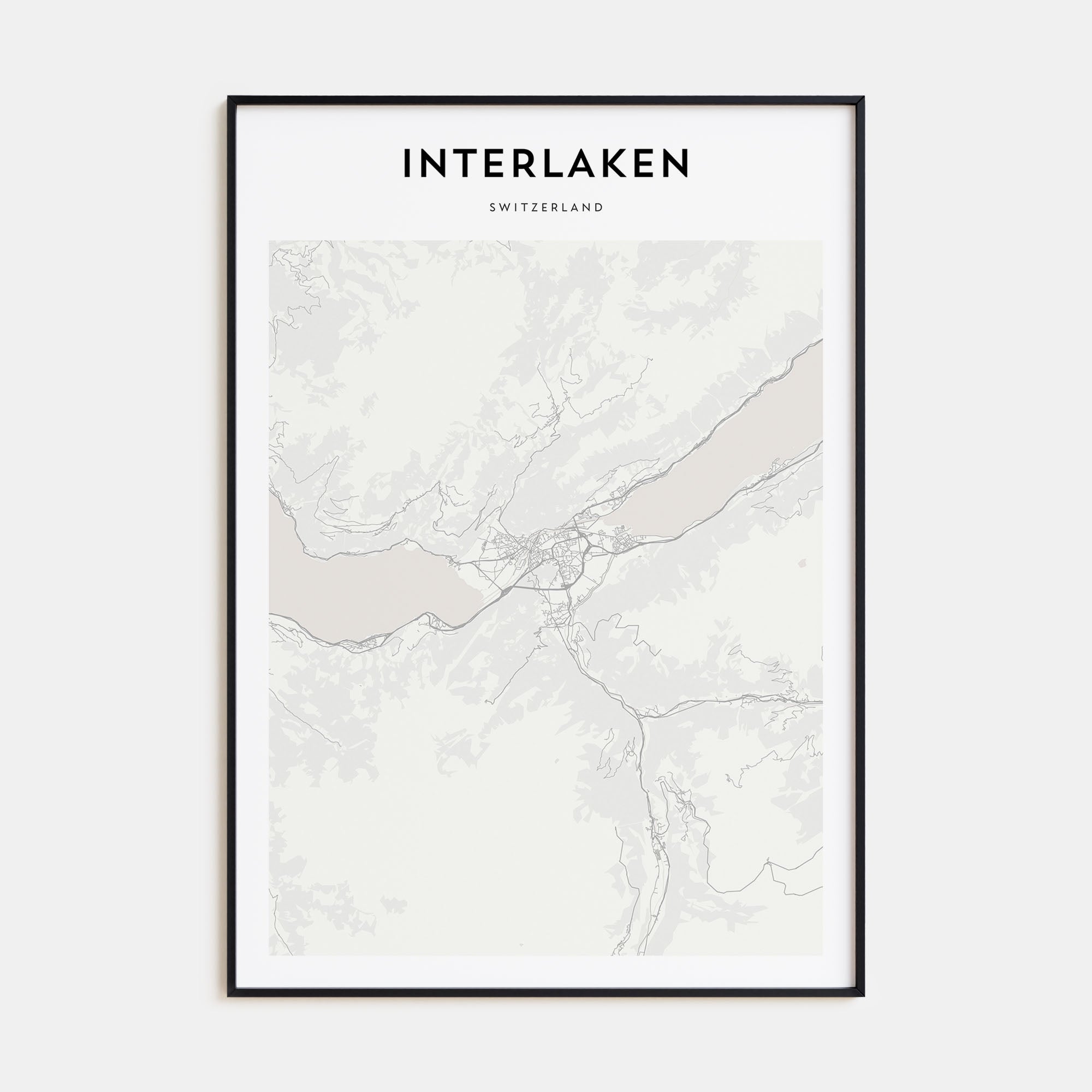 Interlaken Map Portrait Poster