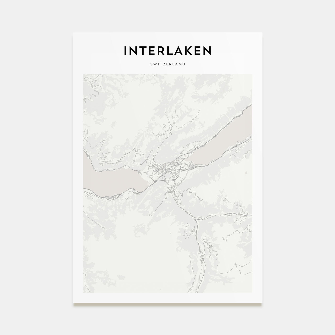 Interlaken Map Portrait Poster