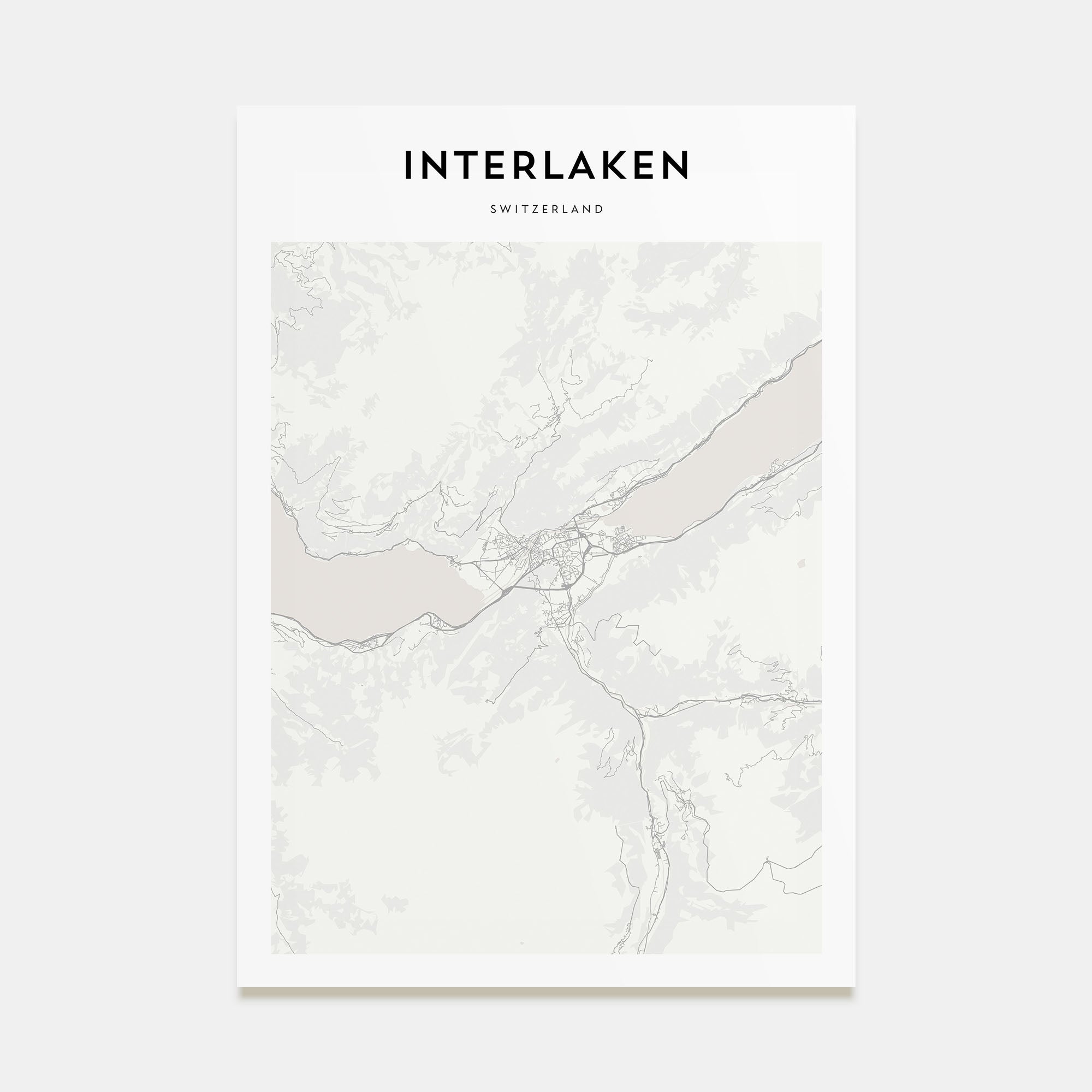 Interlaken Map Portrait Poster