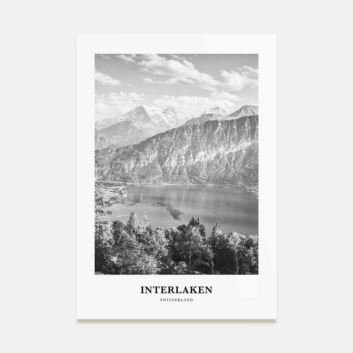 Interlaken Portrait B&W Poster