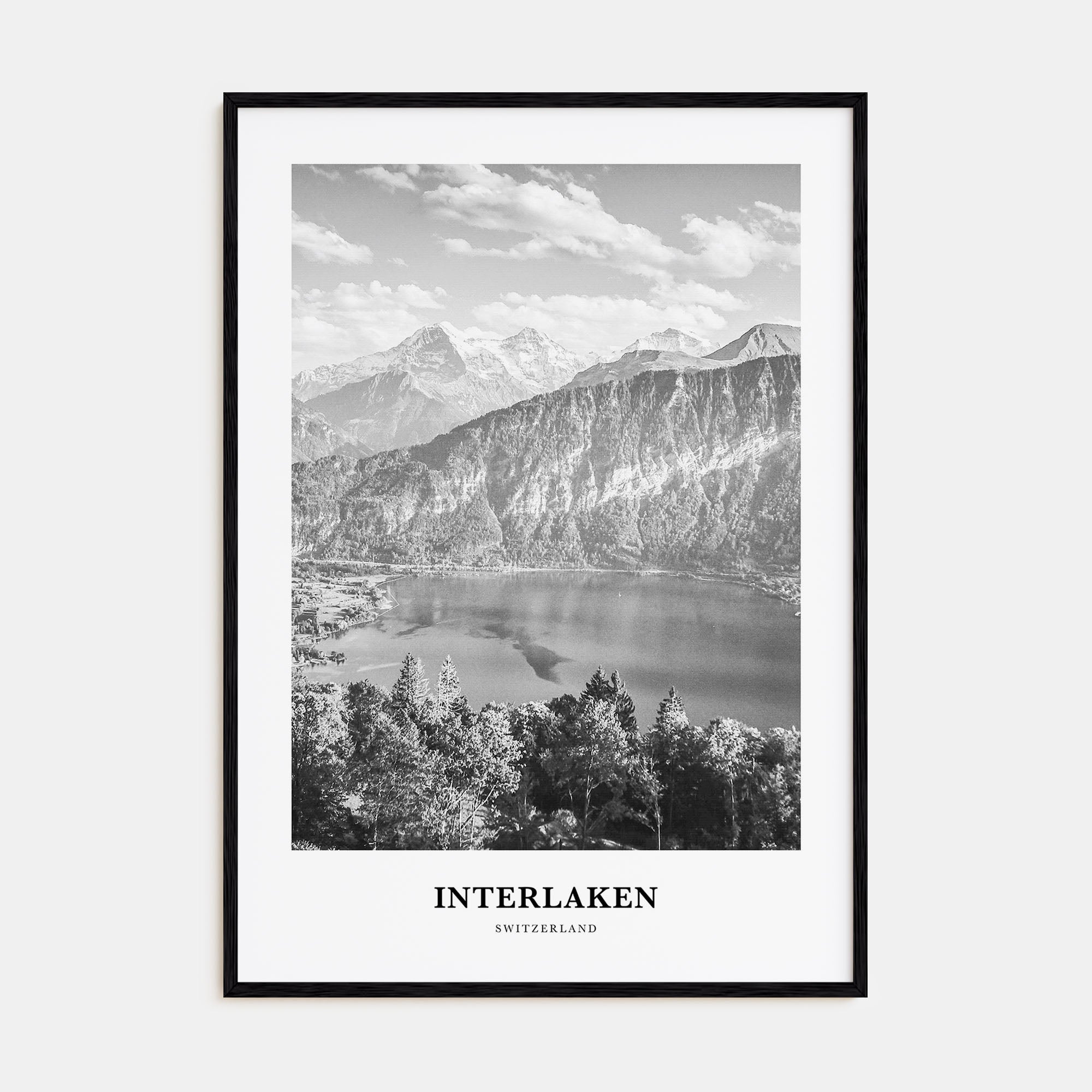 Interlaken Portrait B&W Poster