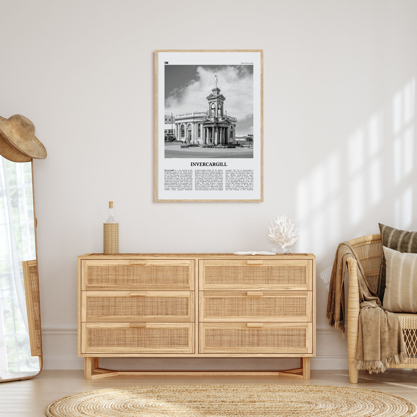 Invercargill Travel B&W Poster