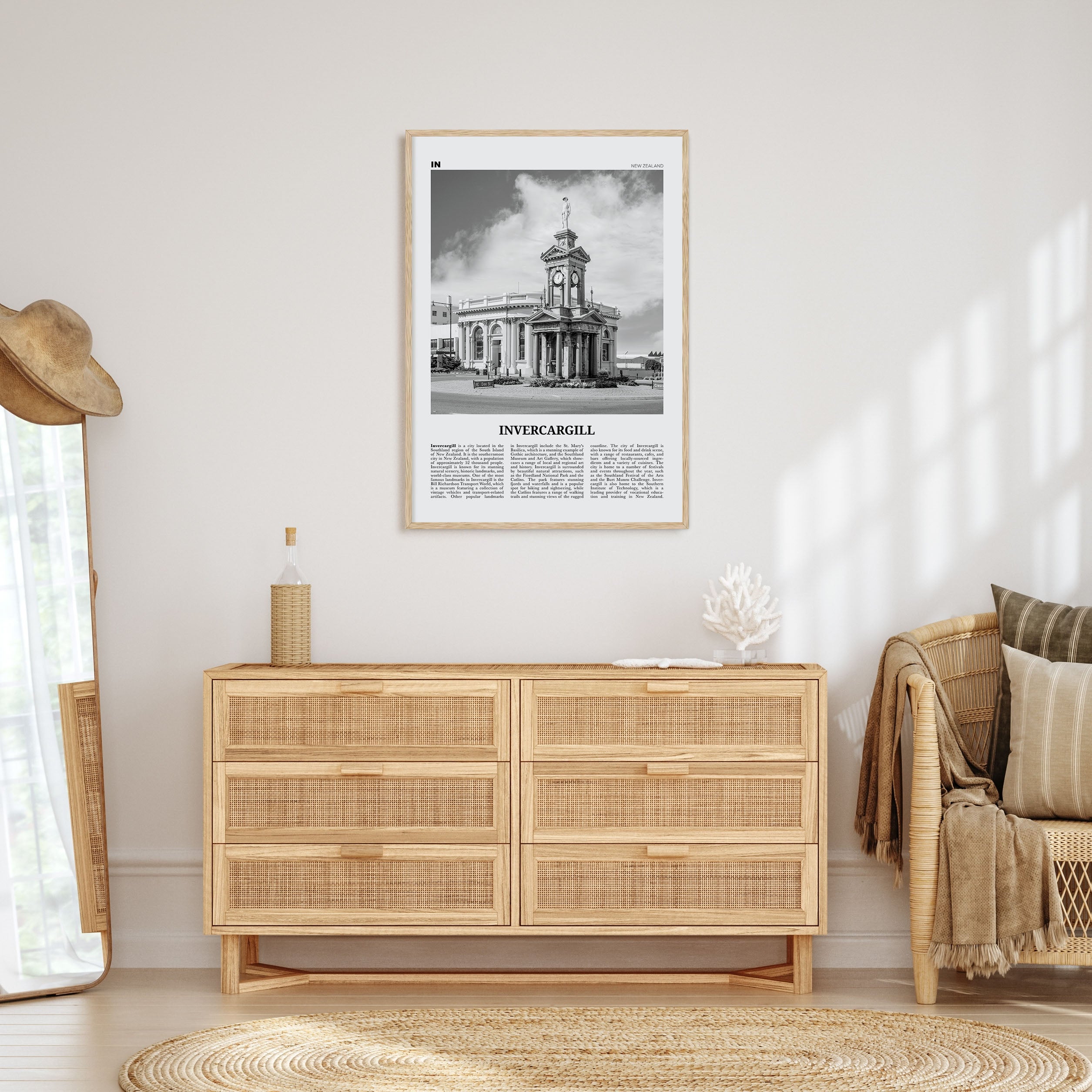 Invercargill Travel B&W Poster