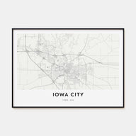 Iowa City Map Landscape Poster