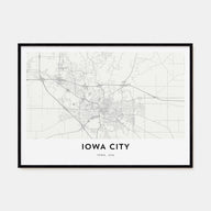 Iowa City Map Landscape Poster