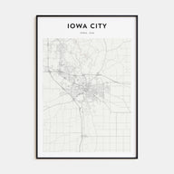 Iowa City Map Portrait Poster
