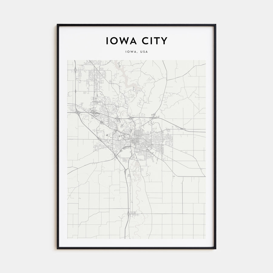 Iowa City Map Portrait Poster