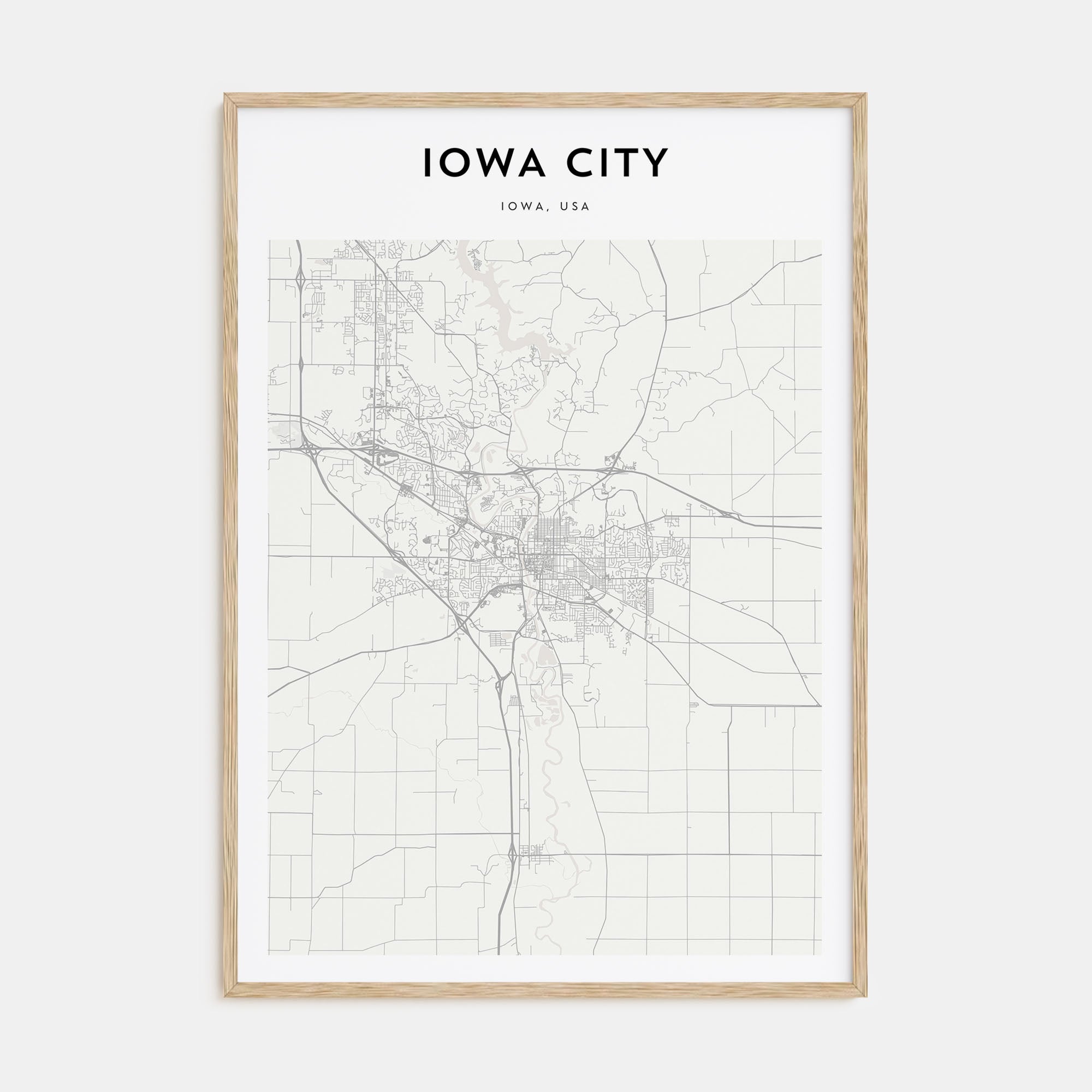Iowa City Map Portrait Poster