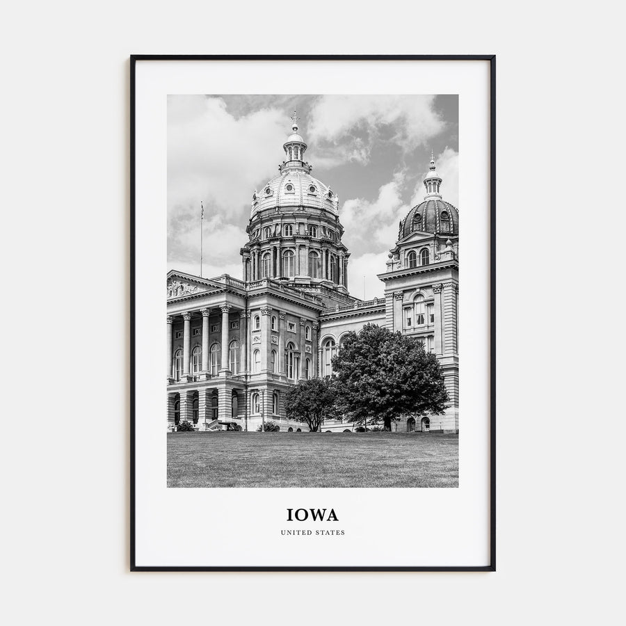 Iowa Portrait B&W Poster