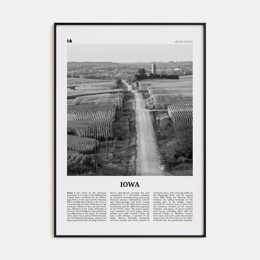 Iowa Travel B&W No 1 Poster