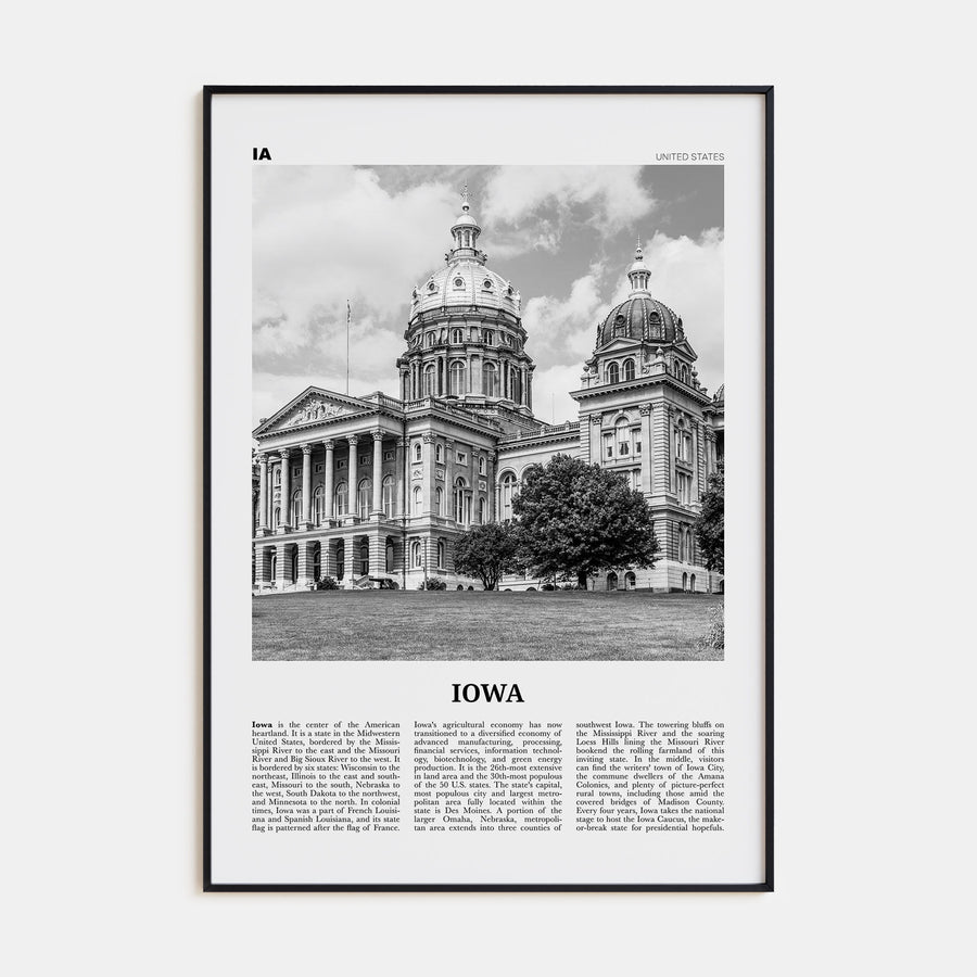 Iowa Travel B&W No 2 Poster
