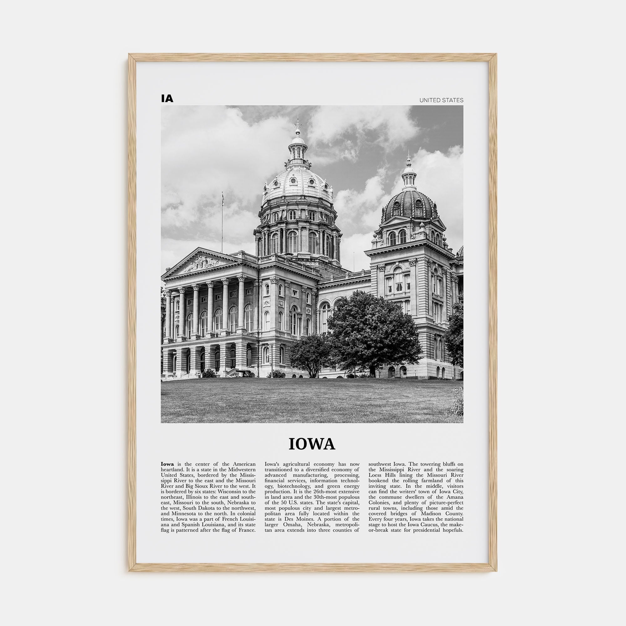Iowa Travel B&W No 2 Poster
