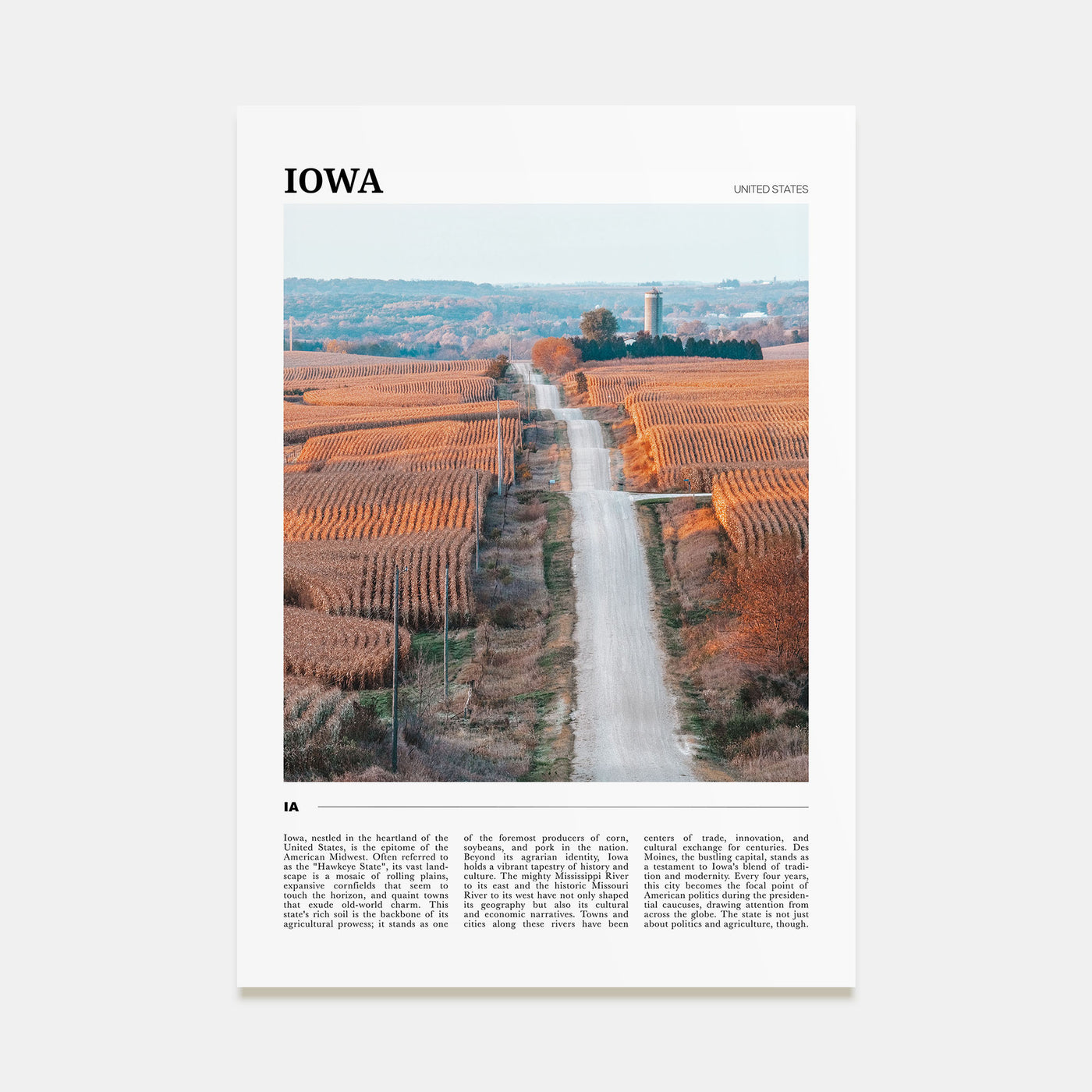 Iowa Travel Color Poster