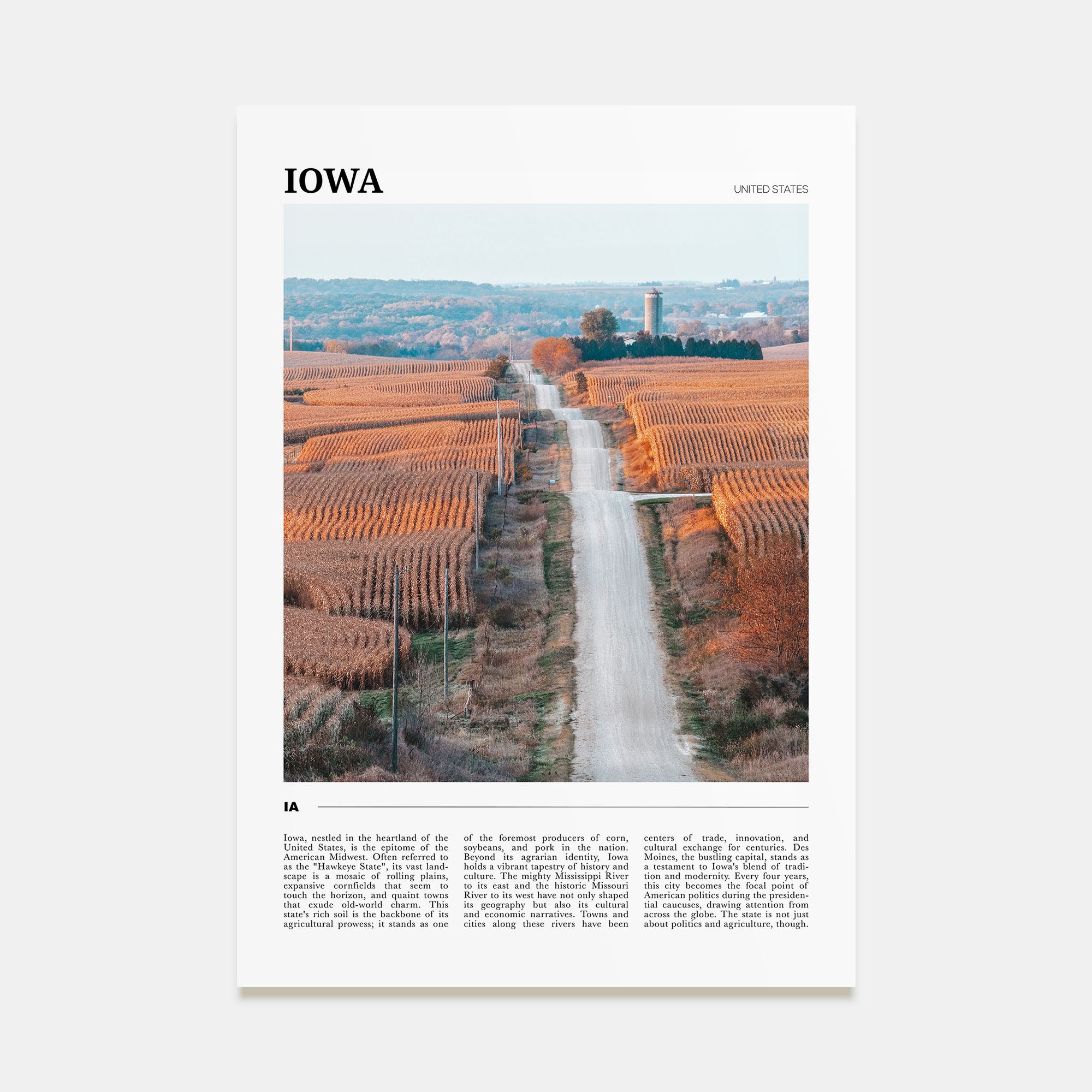 Iowa Travel Color Poster