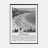 Ipanema Beach Travel B&W Poster